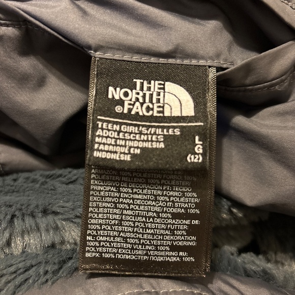 The North Face girls size large 12 reversible charcoal coat - Picture 5 of 11